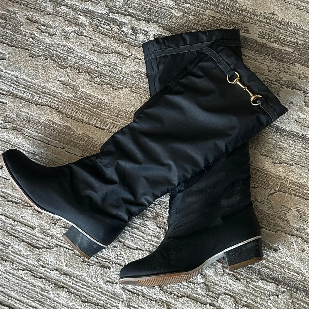 Gucci Horsebit Shearling & Nylon Boots - Picture 4 of 13